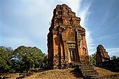 Bakong temple - ancillary tower around the base of the main pyramid.